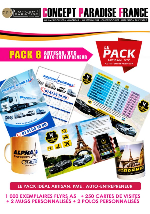 Pack 8 Artisans - Auto entrepreneur - VTC