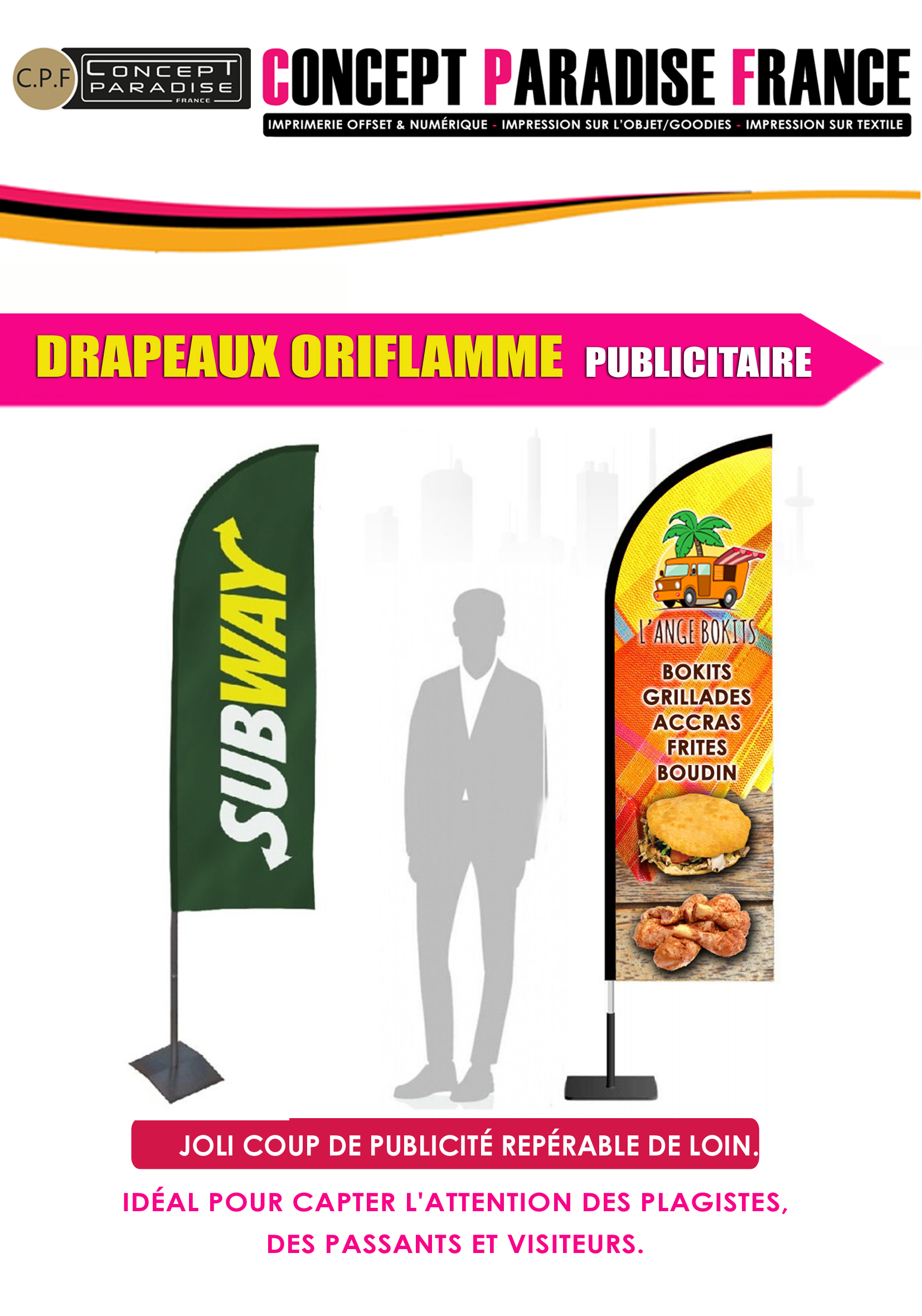 Drapeaux oriflamme publicitaire – Concept Paradise France