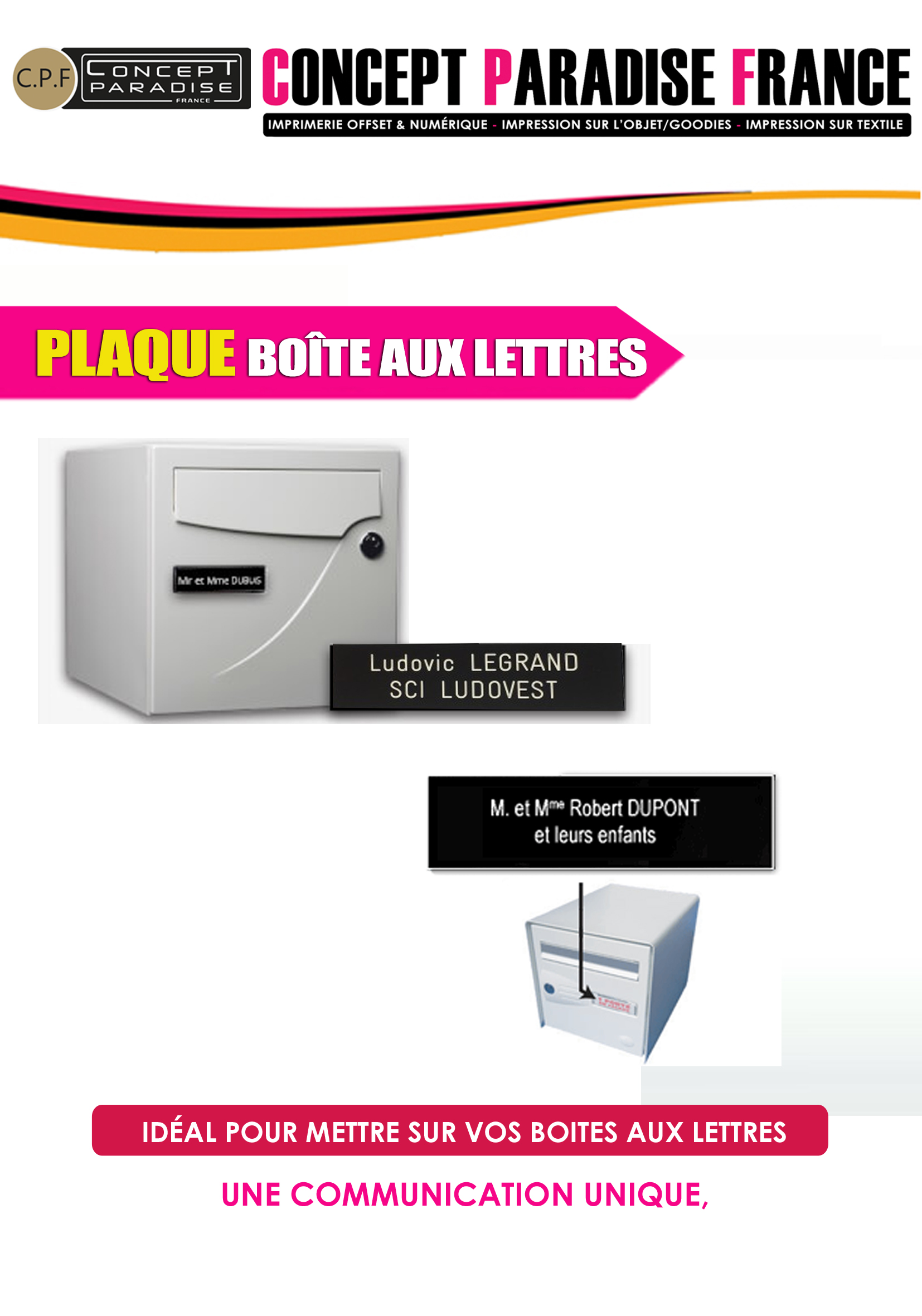 Plaqué boîte aux lettres -  France